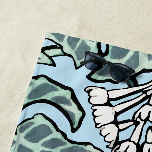 William Morris Jasmine en Bladeren Patroon Strandlaken (In situ)