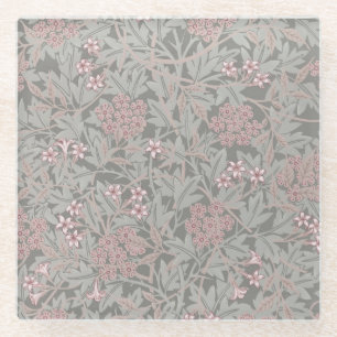 William Morris Jasmine Flower Pattern Glazen Onderzetter