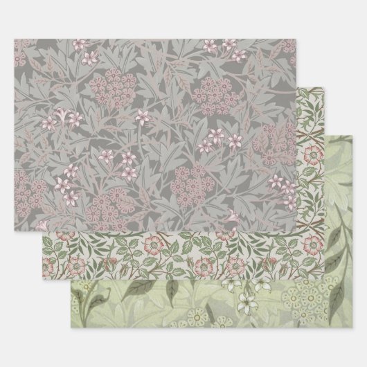 William Morris Jasmine Flower Pattern Inpakpapier Vel (Set)