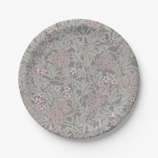 William Morris Jasmine Flower Pattern Papieren Bordje (Voorkant)