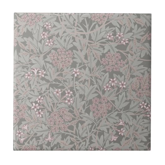 William Morris Jasmine Flower Pattern Tegeltje (Voorkant)