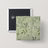 William Morris Jasmine Flower Wallpaper Art Vierkante Button 5,1 Cm (Voorkant /achterkant)