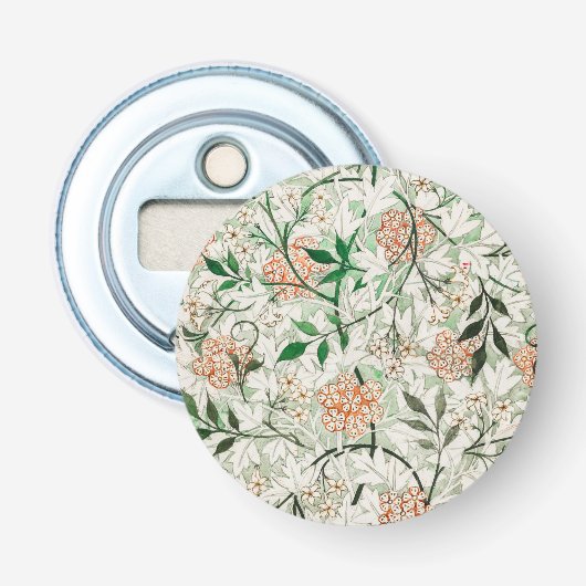 William Morris Jasmine Garden Flower Classic Button Flesopener (Voorkant)