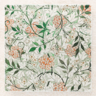 William Morris Jasmine Garden Flower Classic Glazen Onderzetter