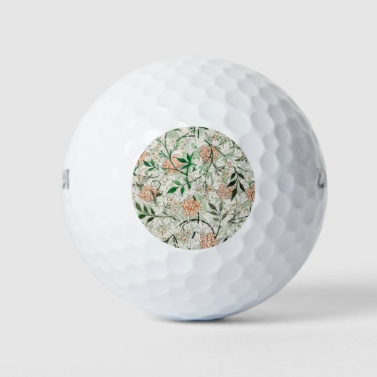 William Morris Jasmine Tuin Bloem Klassieker Golfballen (Voorkant)