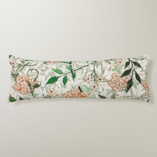 William Morris Jasmine Tuin Bloem Klassieker Lichaamskussen (Voorkant)