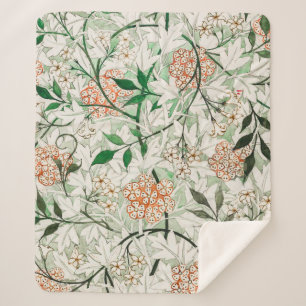 William Morris Jasmine Tuin Bloem Klassieker Sherpa Deken