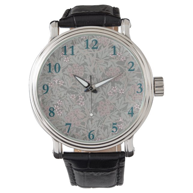 William Morris Jasminebloem Patroon Horloge (Voorkant)