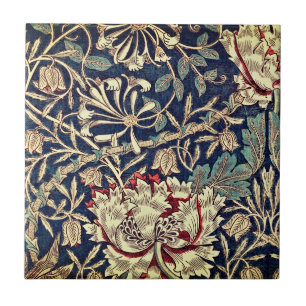 William Morris Kamperfoelie Bloem Keramische Tegel Tegeltje