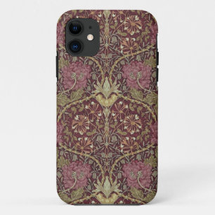 William Morris, Kamperfoelie, bloemen. patroon, iPhone 11 Hoesje