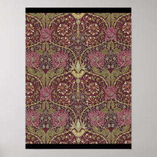 William Morris, Kamperfoelie, bloemen. patroon, Poster