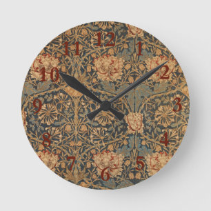 William Morris Kamperfoelie Rijk Behang Ronde Klok