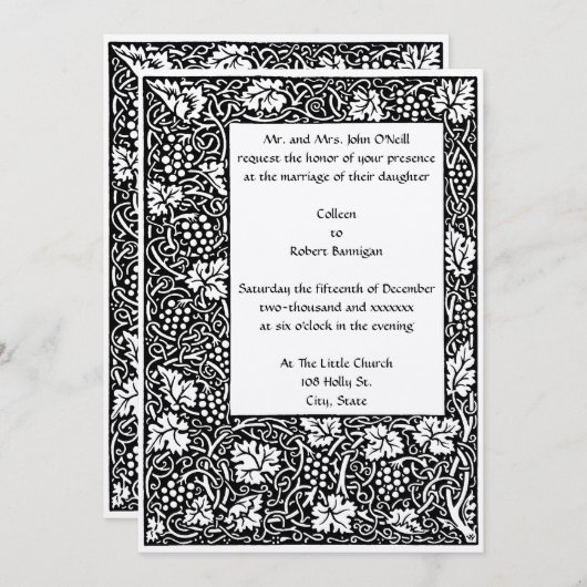 William Morris Kelmscott Grapevine Border Kaart (Voorkant / Achterkant)