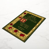 William Morris Kelmscott Press Floral Roos RSVP Folie Uitnodiging (Gedraaid)