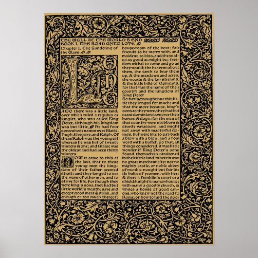 William Morris Kelmscott Press page 1896 Poster (Voorkant)