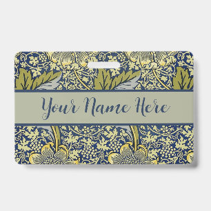 William Morris Kennet Bloem Behang Blauw Goud Badge