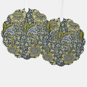 William Morris Kennet Bloem Behang Blauw Goud Ornament Kaart