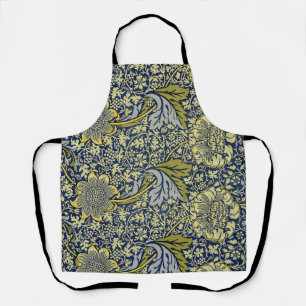 William Morris Kennet Bloem Behang Blauw Goud Schort