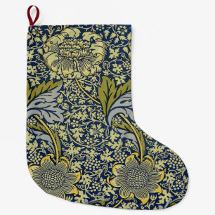 William Morris Kennet Bloemenbehang Blauw Goud Grote Kerstsok