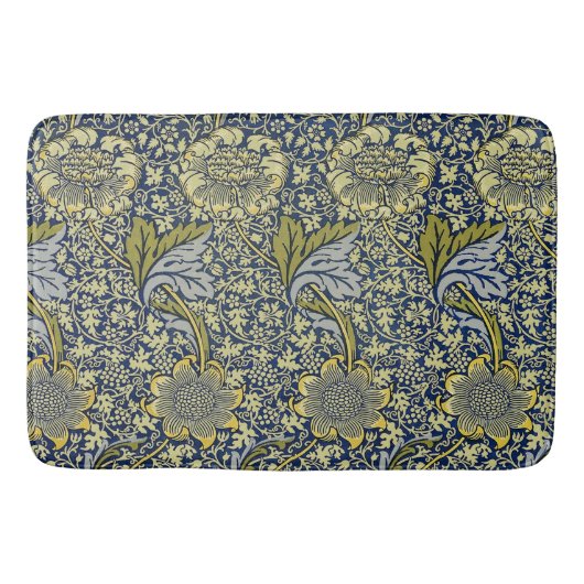 William Morris Kennet Floral Behang Blauw Badmat (Voorkant)