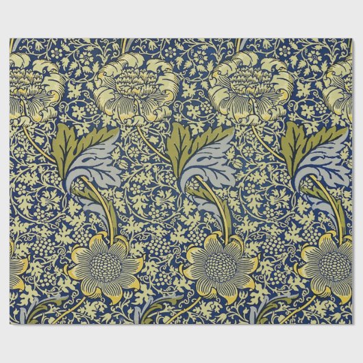 William Morris Kennet Floral Behang Blauw Cadeaupapier (Vlak)