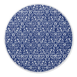 William Morris keramische knop esthetische blauwe 