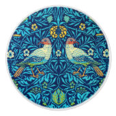 William Morris keramische knop vogels blauw (Voorkant)