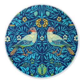 William Morris keramische knop vogels blauw