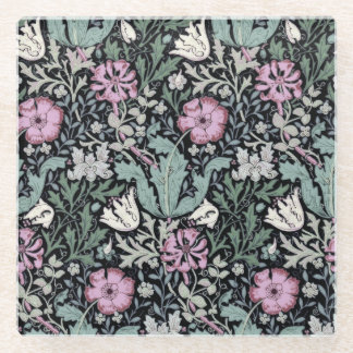 William Morris Klaproos Botanische Victoriaanse Be Glazen Onderzetter