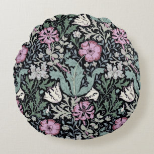 William Morris Klaproos Botanische Victoriaanse Be Rond Kussen