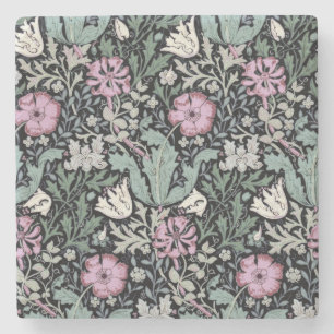 William Morris Klaproos Botanische Victoriaanse Be Stenen Onderzetter