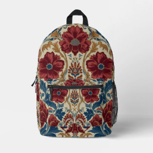 William Morris Klaprozen Art Nouveau Bloempatroon Bedrukte Rugzak