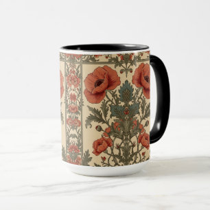 William Morris Klaprozen Art Nouveau Bloempatroon Mok