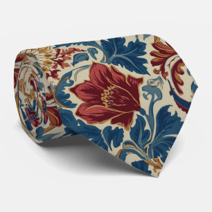 William Morris Klaprozen Art Nouveau Bloempatroon  Stropdas