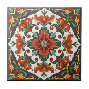 William Morris Klaprozen Art Nouveau Bloempatroon Tegeltje