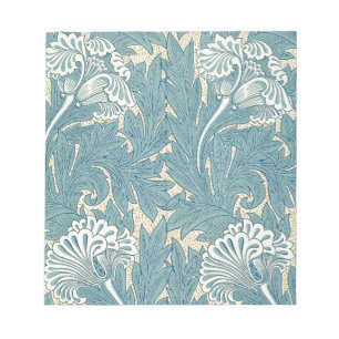 William Morris Klassieke Tulp Blauw Bloemmotief Notitieblok