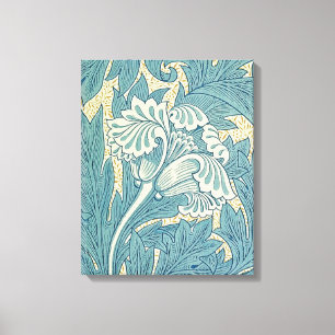 William Morris Klassieke Tulp Blauwe Bloem Canvas Afdruk