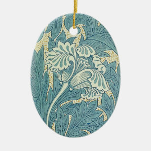 William Morris Klassieke Tulp Blauwe Bloem Keramisch Ornament