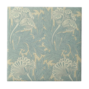 William Morris Klassieke Tulp Blauwe Bloem Tegeltje