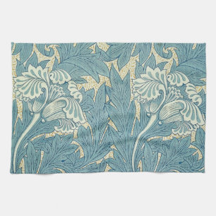 William Morris Klassieke Tulp Blauwe Bloem Theedoek