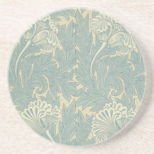 William Morris Klassieke Tulp Blauwe Bloem Zandsteen Onderzetter