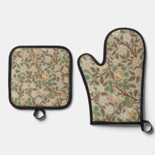 William Morris klaver botanische bloem Ovenwant & Pannenlap Set
