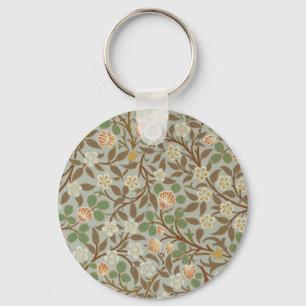 William Morris klaver botanische bloem Sleutelhanger