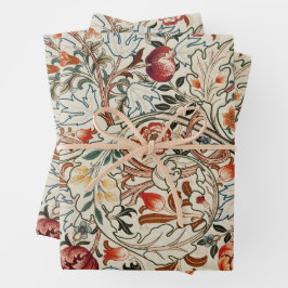 William Morris kunst bloemig kleurrijk inpakpapier