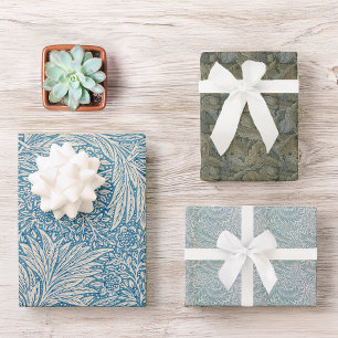  William Morris laat blauwe patronen achter Inpakpapier Vel
