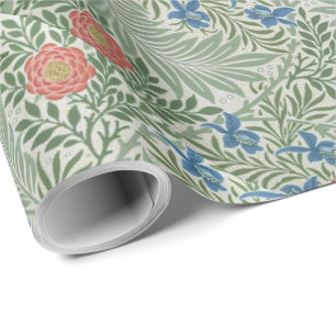 William Morris Larkspur Bloemen Groen Roze Blauw Cadeaupapier