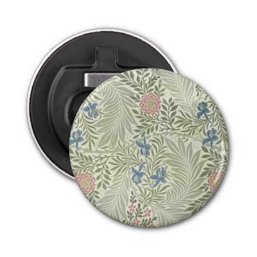 William Morris Larkspur Bloemenbehang Button Flesopener (Voorkant)