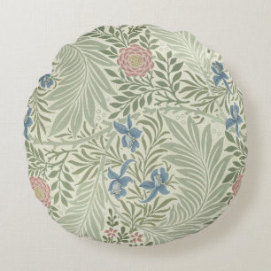 William Morris Larkspur Bloemenbehang Rond Kussen