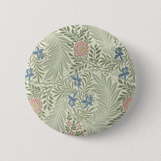 William Morris Larkspur Bloemenbehang Ronde Button 5,7 Cm (Voorkant)