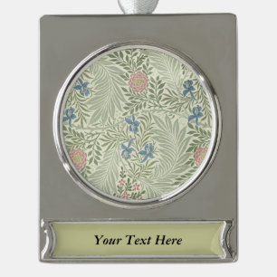William Morris Larkspur Bloemenbehang Verzilverd Banner Ornament